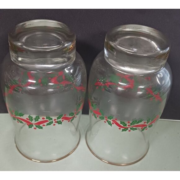 2 Libbey Vintage 12oz Arby's Holly Berry Gold Rim Glasses Tumbler - Picture 2 of 4